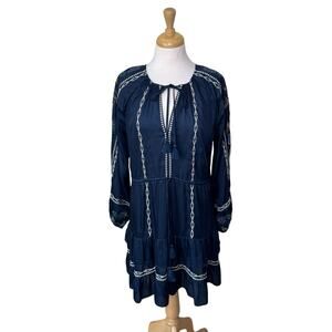 JOHNNY WAS LEXIE TIERED MINI DRESS Small NWT